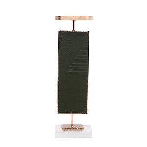 CASTIÇAL METAL VERDE/DOURADO 10x28cm