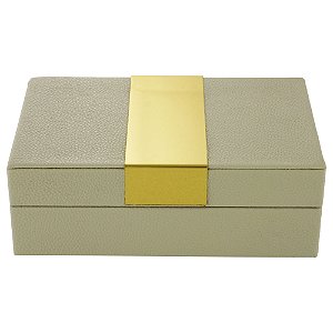 CAIXA DECORATIVA CINZA 21x19x9cm