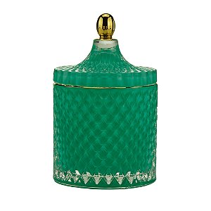 POTICHE DECORATIVO VIDRO VERDE 11x17cm