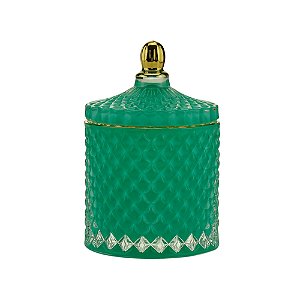 POTICHE DECORATIVO VIDRO VERDE 9x13cm