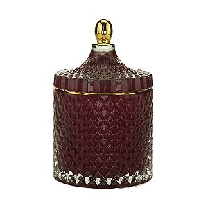 POTICHE DECORATIVO VIDRO ROXO 11x17cm