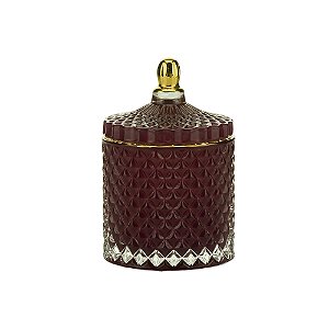 POTICHE DECORATIVO VIDRO ROXO 9x13cm