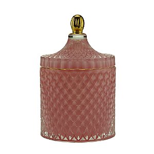 POTICHE DECORATIVO VIDRO ROSA 11x17cm