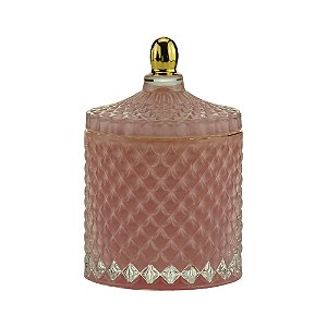 POTICHE DECORATIVO VIDRO ROSA 9x13cm