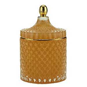 POTICHE DECORATIVO VIDRO LARANJA 11x17cm
