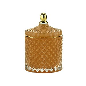 POTICHE DECORATIVO VIDRO LARANJA 9x13cm