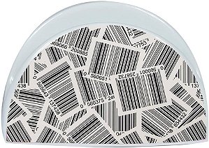 PORTA GUARDANAPOS PORCELANA BARCODE PRETO E BRANCO