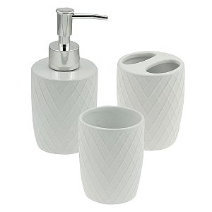 CJ 3PC CERÂMICA P/BANHEIRO BRANCO
