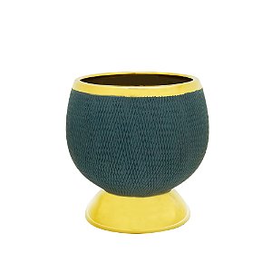 VASO DECORATIVO CERÂMICA AZUL 18x18cm