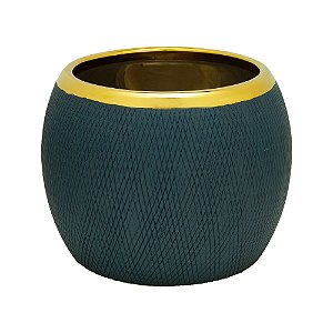 VASO DECORATIVO CERÂMICA AZUL 15x12cm