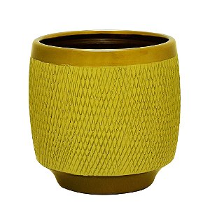 VASO DECORATIVO CERÂMICA VERDE 18x18cm
