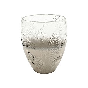 VASO VIDRO FOLHAS 17x9x25cm