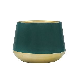 CJ 2 VASOS DECORATIVOS CERÂMICA VERDE 9x7cm