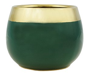 CJ 2 VASOS DECORATIVOS CERÂMICA VERDE 10x7cm