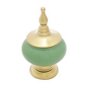 POTICHE DECORATIVO PORCELANA VERDE 19x32cm