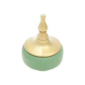 POTICHE DECORATIVA PORCELANA VERDE 17x24cm