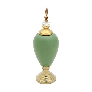 POTICHE DECORATIVO PORCELANA VERDE 15x46cm