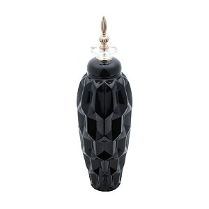 POTICHE DECORATIVO PORCELANA PRETO 15x50cm