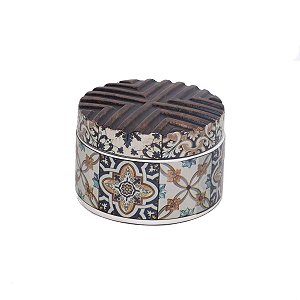 POTICHE DECORATIVO CERÂMICA DECORADO 14x9cm
