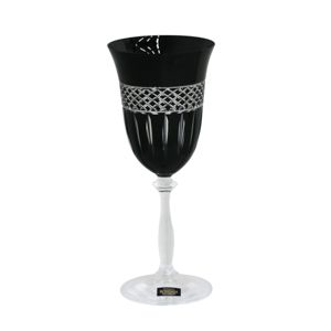 CJ 6 TAÇAS CRISTAL ECOLÓGICO P/VINHO ANGELA BLACK 350ml
