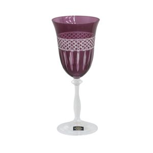 CJ 6 TAÇAS CRISTAL ECOLÓGICO P/VINHO ANGELA AMETISTH 350ml