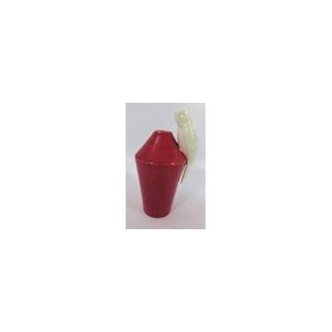 VASO DECORATIVO CERÂMICA C/PÁSSARO VERMELHO 14x12x24cm