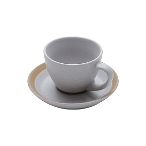 CJ 6 XÍCARAS CERÂMICA P/CAFÉ C/PIRES ROMANCE COLORIDA 100ml