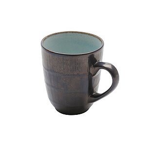 CANECA CERÂMICA RUSTIC MARROM/VERDE 9x8cm 240ml