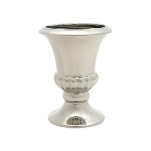 VASO DECORATIVO CERÂMICA PRATEADO 12x16cm