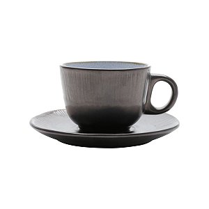 CJ 6 XÍCARAS CERÂMICA P/CHÁ C/PIRES RUSTIC MARROM 175ml