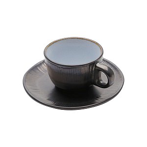 CJ 6 XÍCARAS CERÂMICA P/CAFÉ C/PIRES RUSTIC MARROM 90ml