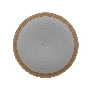 CJ 2 PRATOS CERÂMICA P/SOBREMESA ROMANCE CINZA 21cm