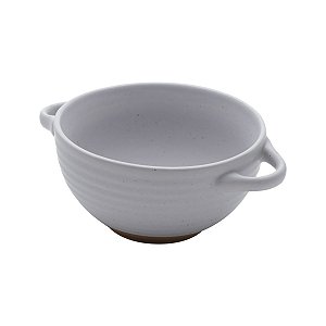 CJ 2 BOWLS CERÂMICA C/ALÇA ROMANCE CINZA 7x12cm 460ml