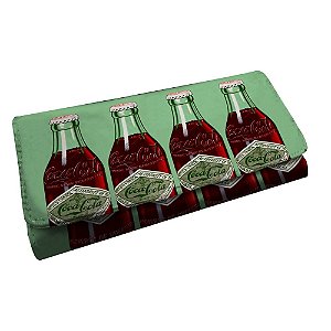 CARTEIRA COCA COLA PU FOUR BOTTLE AMARELO 18 X 9 X 2.5 CM