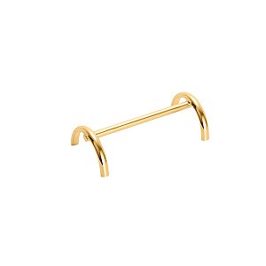 CJ 6 DESCANSOS DE LATÃO P/TALHERES LISO DOURADO 8,5X4X2cm