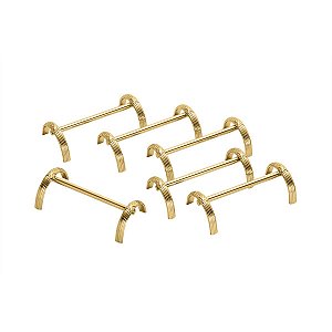 CJ 6 PC DESCANSOS DE LATÃO P/TALHERES CROISÉ DOURADO 8,5X4X2cm