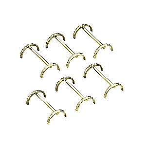 CJ 6 PC DESCANSOS DE LATÃO P/TALHERES PARIS DOURADO 8,5X4X2cm