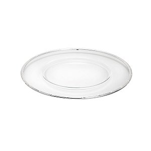 SOUSPLAT DE VIDRO C/CORDÃO CROISE PRATA 35CM