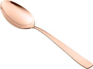 CJ 12 COLHERES DE AÇO INOX P/SOBREMESA PVD ROSÉ GOLD PISA