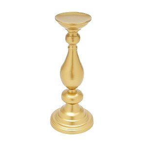 CASTIÇAL METAL DOURADO 15x37cm
