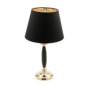 ABAJUR METAL BIVOLT PRETO/DOURADO 16x41cm