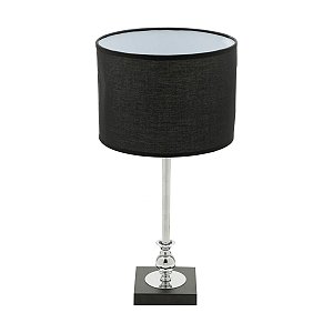 ABAJUR METAL BIVOLT PRETO/PRATA 12x38cm