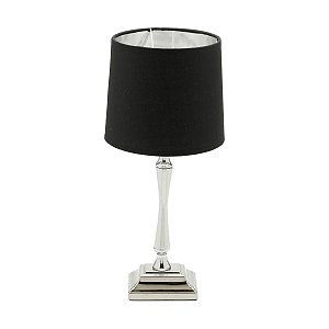 ABAJUR METAL BIVOLT PRETO/PRATA 13x34cm