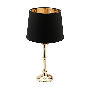 ABAJUR METAL BIVOLT PRETO/DOURADO 12x36cm