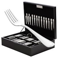FAQUEIRO 75PC AÇO INOX CROISÉ C/ESTOJO DE MADEIRA