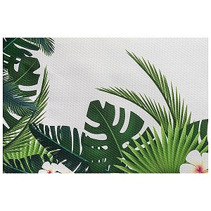 LUGAR AMERICANO DE POLIÉSTER COSTELA DE ADAO VERDE E BRANCO 45x30cm