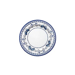 CJ 6 SOUSPLAT DE PLÁSTICO BLUE FLOWER BRANCO/AZUL 33cm