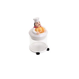 POTE DE CERÂMICA DECORATIVO FAT CHEFF COLORIDO 8,5X8,5X14cm