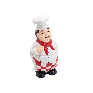 POTE DE CERÂMICA DECORATIVO FAT CHEFF COLORIDO 14X11,7X25,5cm