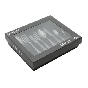 FAQUEIRO 48 PCS DE AÇO INOX PVD BLACK AVALON C/GIFT BOX